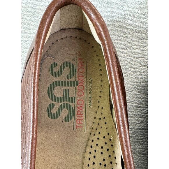 SAS Womens 8 brown leather slip on loafers tripad comfort - Picture 15 of 16